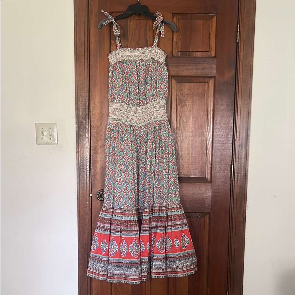 Tory Burch Floral Smocked Maxi Dress